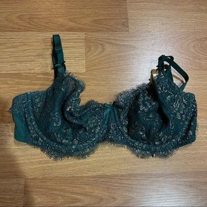 Victoria's Secret Forrest Green and Gold Dream Angels Unlined Bra 36D